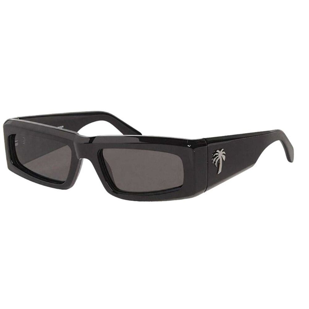 Palm Angels Mens Yreka Rectangle Sunglasses / Black/Dark Grey